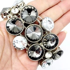 Versona Rivoli Statement Bracelet Chunky Heavy Metal Smoky Rocker Chic Bold